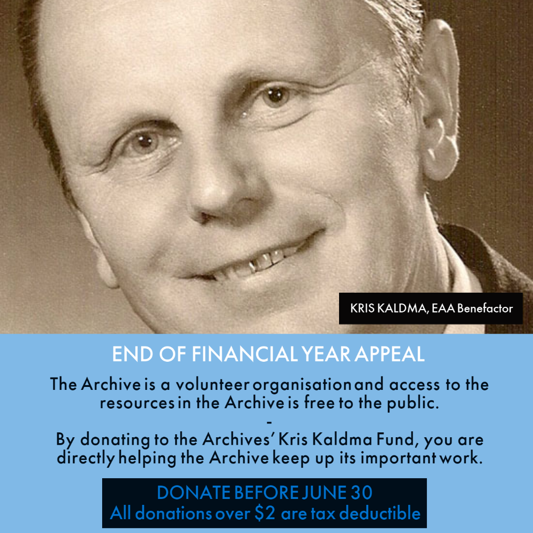 Estonian Archives in Australia - EOFY Appeal