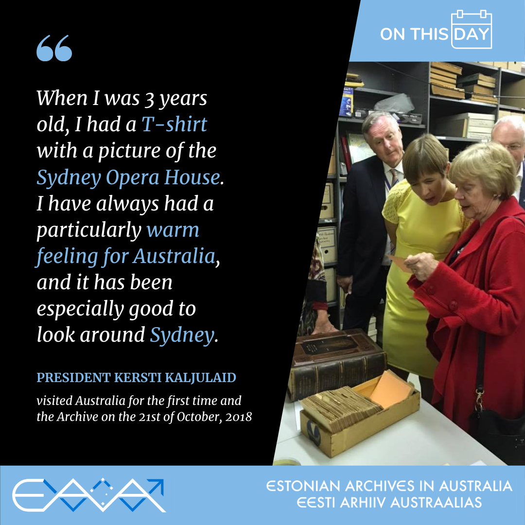 Estonian-President Kersti Kaljulaid visits Sydney, Australia